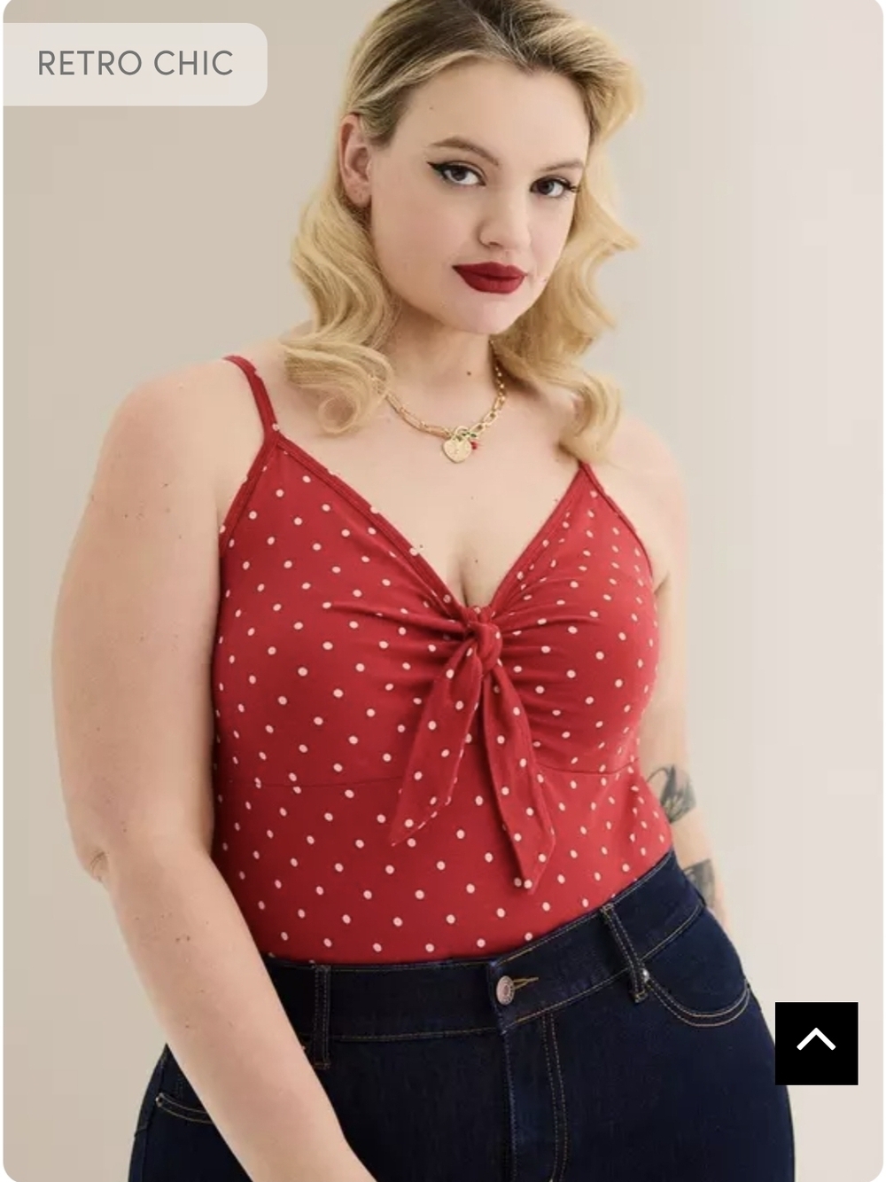 Retro Chic Foxy Tie-Front Cami